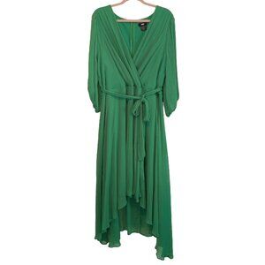 DKNY Balloon Sleeve Fluttery Chiffon Dress